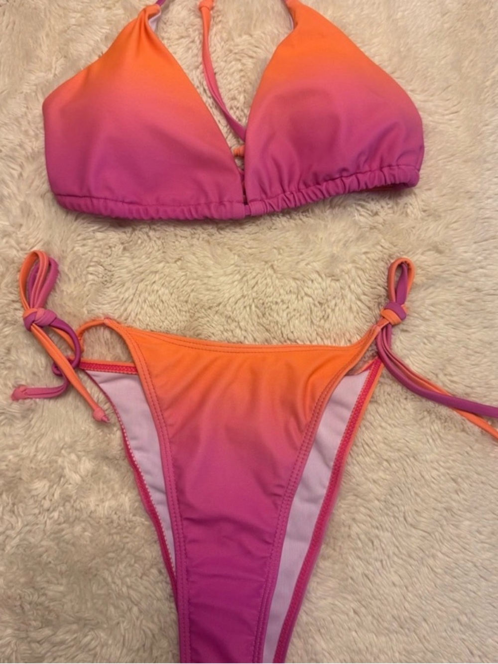 ๐Swim Cover up and Bikini in Orange Pink & Purple๐ - Picture 2 of 4